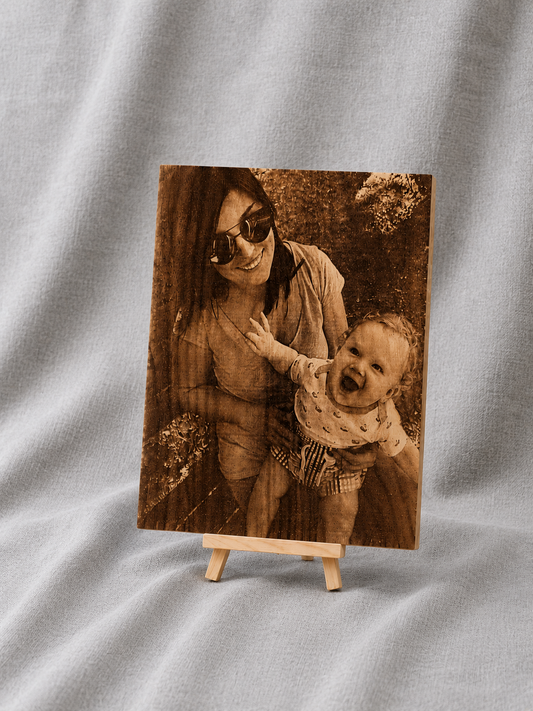 Wood Portrait with Stand