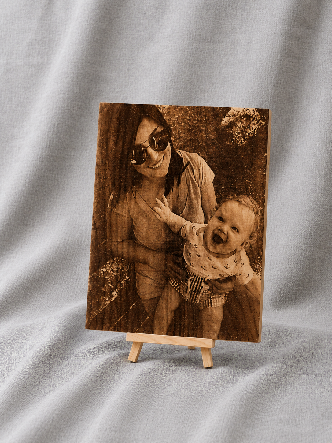 Wood Portrait with Stand