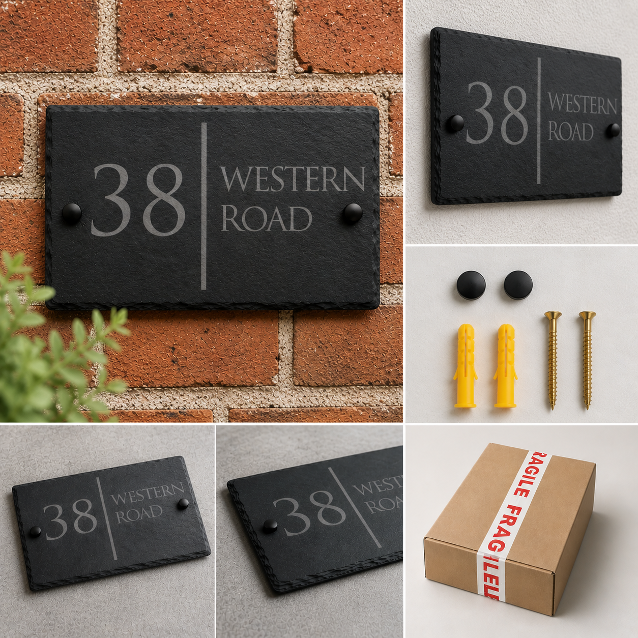 Modern Slate Address Sign