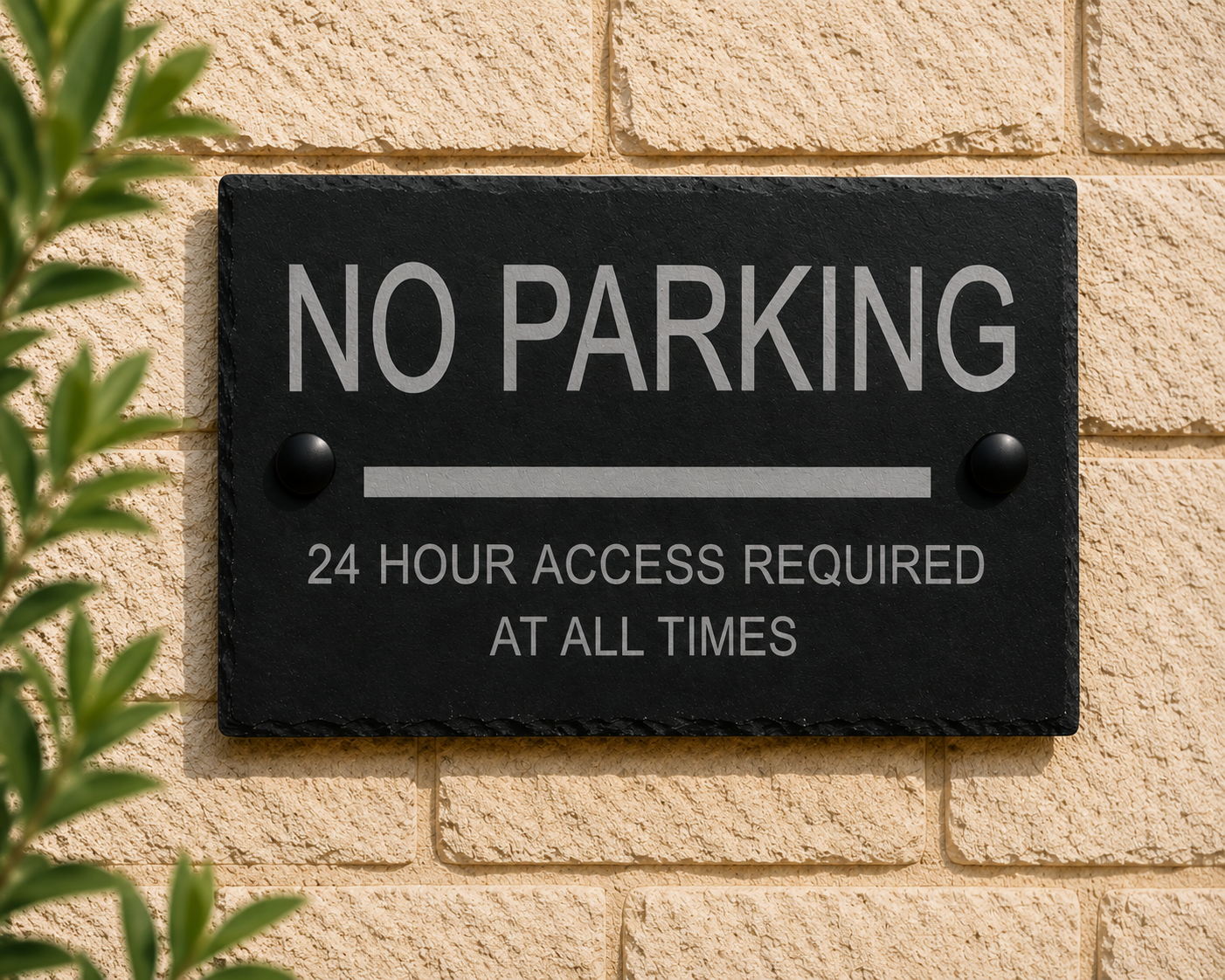 Slate No Parking Sign