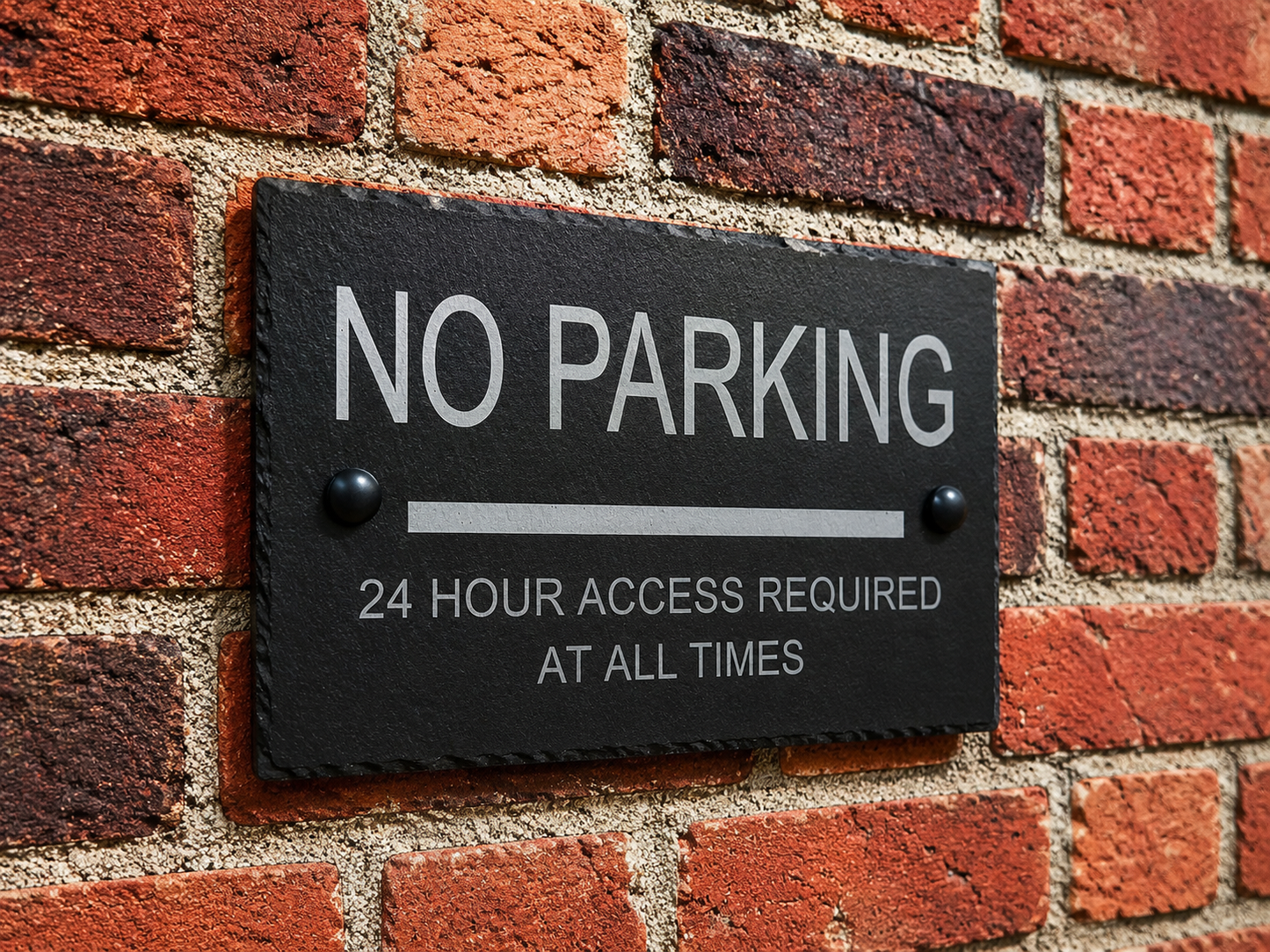 Slate No Parking Sign