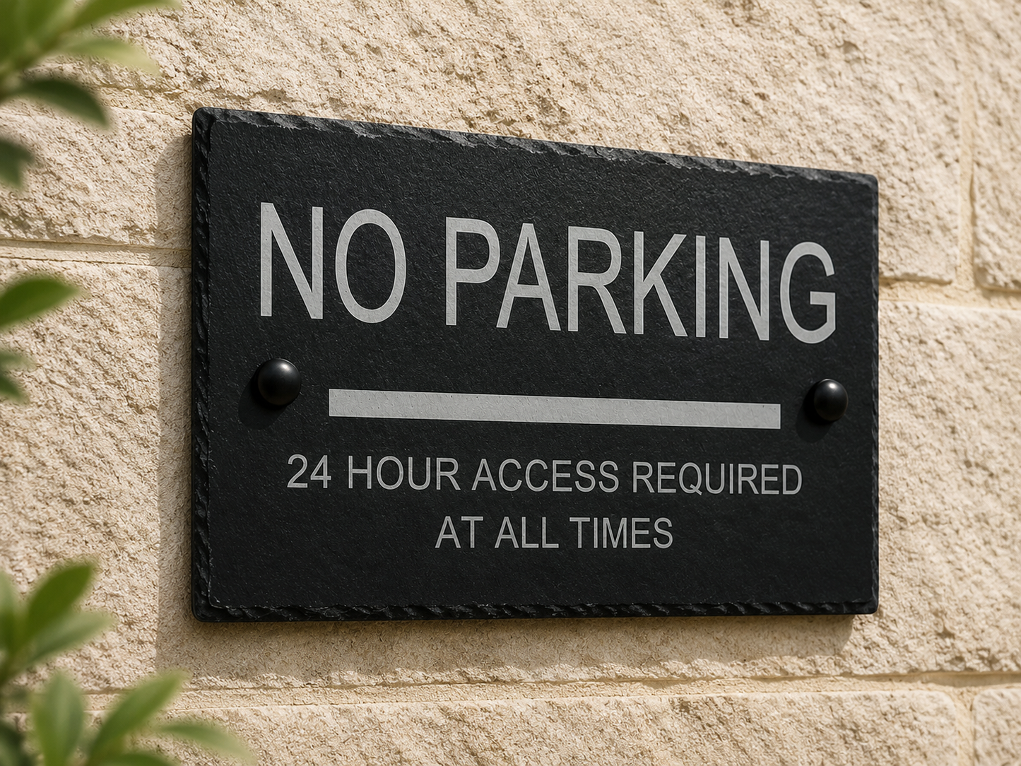Slate No Parking Sign