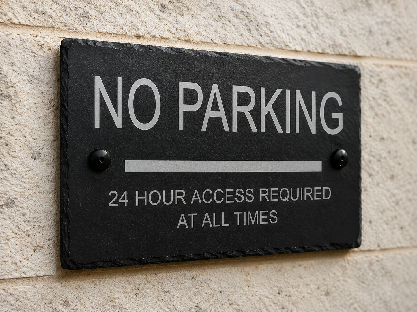 Slate No Parking Sign