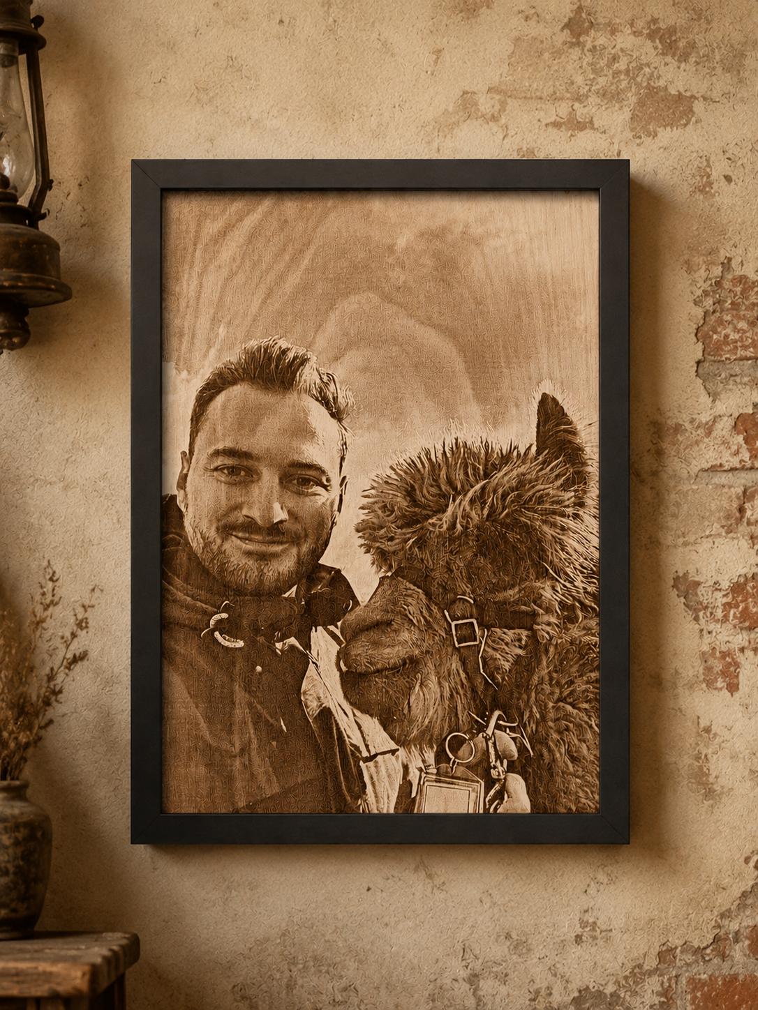 Framed Wood Portrait