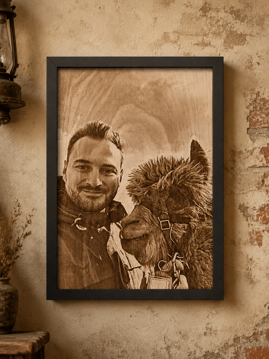 Framed Wood Portrait