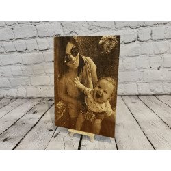 Family Photo Engraved Wood Plaque – Custom Keepsake