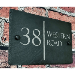 Custom Slate Home Sign – Personalized Address Door Plaque